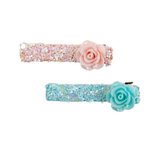 Picture of GLITTER ROSETTE HAIRCLIPS